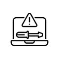Black line icon for Troubleshooting, fix and repair