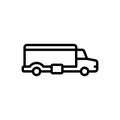 Black line icon for Truck, heavy goods and vehicle Royalty Free Stock Photo