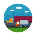 Icon with Truck and Small Covered Truck