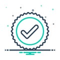 Mix icon for True, tick and ok Royalty Free Stock Photo