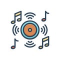 Color illustration icon for Tunes, melody and lyrics