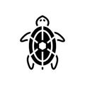 Black solid icon for Turtle, amphibious and animal