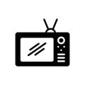 Black solid icon for Tv, television and vintage Royalty Free Stock Photo