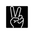 Black solid icon for Twice, double and gesture Royalty Free Stock Photo