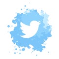 Icon twitter logo vector watercolor social media illustration