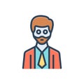 Color illustration icon for Uncle, relations and man