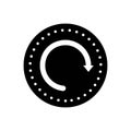 Black solid icon for Undo, return and reset