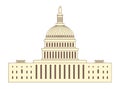 Icon of united states capitol hill building washington dc. vector