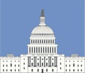 Icon of united states capitol hill building washington dc. vector Royalty Free Stock Photo