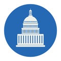 Icon of united states capitol hill building, vector Royalty Free Stock Photo