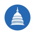 Icon Of United States Capitol Hill Building Washington Dc. Vector