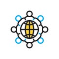 Multi color icon for United, union and group Royalty Free Stock Photo