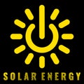 Icon uniting the sun and power signs Denoting the solar energy