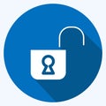 Icon Unlocked. suitable for Security symbol. long shadow style. simple design editable. design template vector. simple