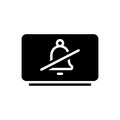 Black solid icon for Unsubscribe, application and bell