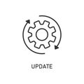Icon update system. Weheel arrow. Process updating