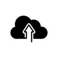 Black solid icon for Upload To Cloud, web and internet Royalty Free Stock Photo