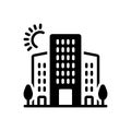 Black solid icon for Urban, oppidan and citizen Royalty Free Stock Photo