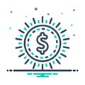 Mix icon for Usd, money and currency Royalty Free Stock Photo