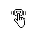 Black line icon for User Interface, graphic and hand Royalty Free Stock Photo