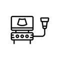 Black line icon for Usgs, cardiac and machine Royalty Free Stock Photo