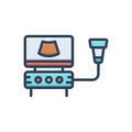 Color illustration icon for Usgs, cardiac and machine