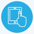 Icon Using Touch Device. suitable for Hand Actions symbol. blue eyes style. simple design editable. design template vector. simple Royalty Free Stock Photo