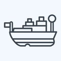 Icon USS Missouri. related to Hawaii symbol. line style. simple design editable. vector