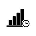 Black solid icon for Usually, graph and bar chat Royalty Free Stock Photo