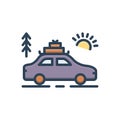 Color illustration icon for Vacation, holiday and leave Royalty Free Stock Photo