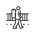 Black line icon for Vagrant, strolling and rangy Royalty Free Stock Photo