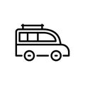 Black line icon for Van, transport and carriage