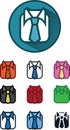 10 icon variables, shirt and tie illustration, vector Royalty Free Stock Photo