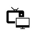 Black solid icon for Varieties, television and exemplar Royalty Free Stock Photo