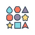 Color illustration icon for Various, apart and multiple