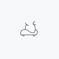 Black line moped icon vector. Royalty Free Stock Photo