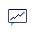 icon vector concept of Data review increase in business sales and investment is illustrated comments and up arrow increases symbol Royalty Free Stock Photo