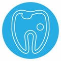 Icon Vector of Hollow Tooth - Blue Eyes Style