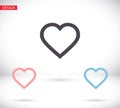 Heart vector icon. Outline love vector icon signs isolated on a background. vector icon Gray black graphic shape line art for Royalty Free Stock Photo