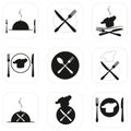 Icon vector illustration. Food, restaurant icons, logo, emblems. Royalty Free Stock Photo