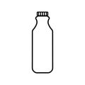 Icon vector illustration of kefir, yogurt or milk in plastic bottle. Isolated on white background.
