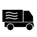 The icon of a vector illustration of a truck. Isolated.