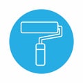 Icon Vector of Paint Roller - Blue Monochrome Style Royalty Free Stock Photo