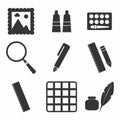 Icon Vector of Painting Tool Set Icon Part 3 - Black Style Royalty Free Stock Photo