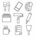 Icon Vector of Painting Tool Set Icon Part 2 - Line Style Royalty Free Stock Photo