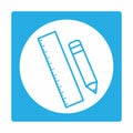 Icon Vector of Pencil Ruler - White Moon Style