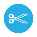 Icon Vector of Scissors - Blue Monochrome Style