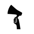 icon vector silhouette hands holding megaphone Royalty Free Stock Photo