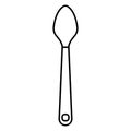 Icon vector spoon food cooking and line kitchen illustration dinner. Meal utensil cook outline restaurant and menu symbol cutlery