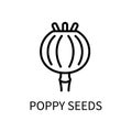 Icon Of Vegetable Poppy Line In Simple Style. An alternative source of milk production. Vector sign in a simple style